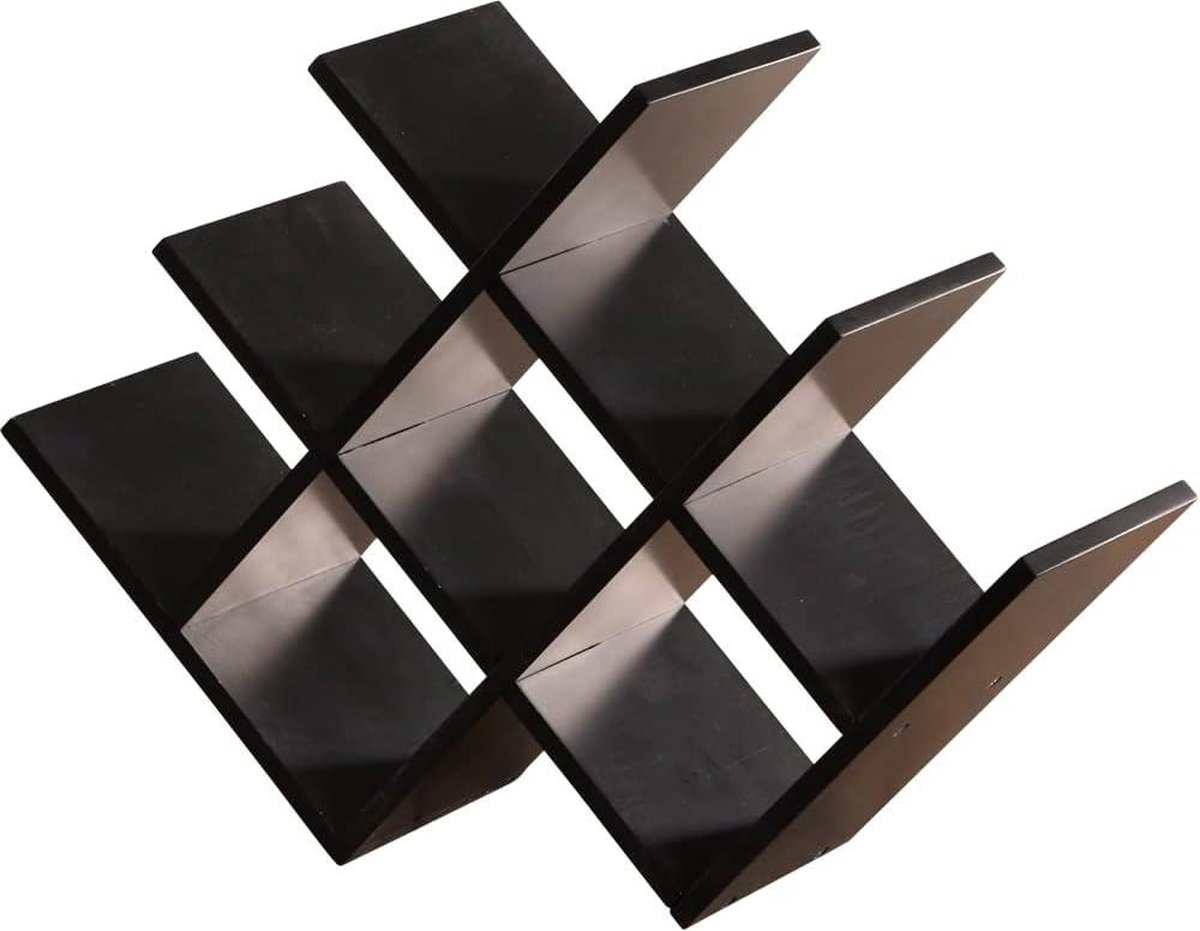 Wijnrek zwart vezelplaat 465x12x30 cm 69232