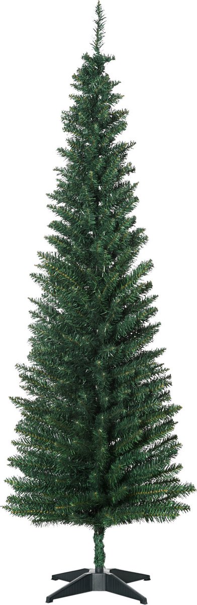HOMCOM Kerstboom Kunststof, Metaal Diameter 55 x 180H cm Groen