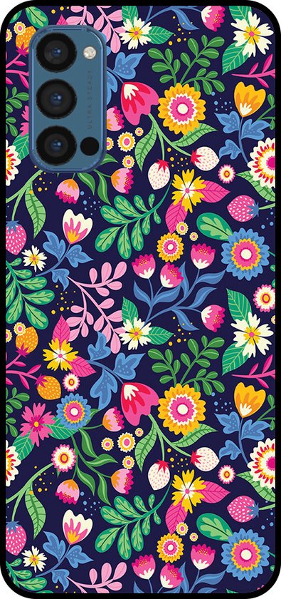 Smartphonica Coque de téléphone pour Oppo Reno4 Pro 5G avec imprimé floral – Coque arrière en TPU avec motif floral pour Oppo Reno4 Pro 5G