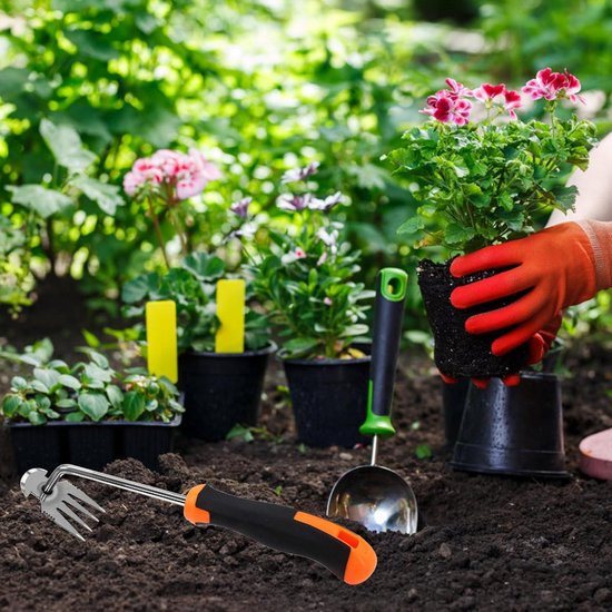 Tuinieren hand onkruidsteker met rubberen handgreep - tuinhak handverticuteerder voor gazonrandsteker - onkruidverwijderaar tuingereedschap - voegenkrabber met steel tuingereedschap voegenkrabber — afbeelding 2