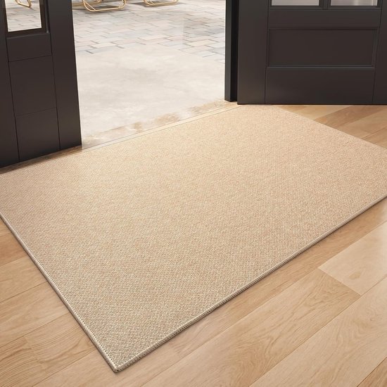 Color G schoonloopmat voor binnen, antislip deurmat, wasbaar, geweven entreemat, absorberend, deurmat voor ingang, voordeur, binnen en buiten, 68 x 150 cm, bruin