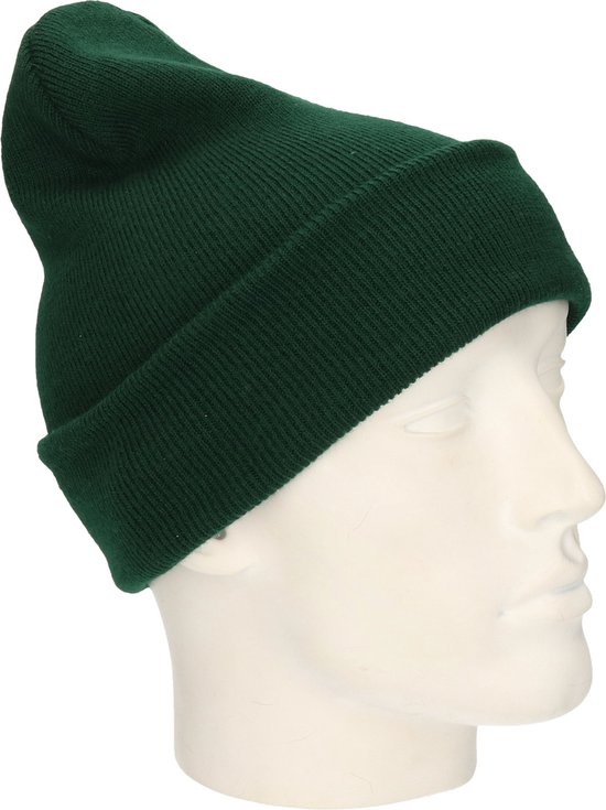 Bonnet / bonnet d'hiver de base Beechfield acrylique vert foncé pour adulte - Winter Essentials / Accessories