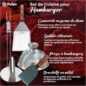 Norzn Brothers® BBQ Burger Spatel Set & Burger Cloche – BBQ-spatel, burgercloche, grillschraper, smash burger spatel, roestvrij staal 304, voedselveilig materiaal, 10 jaar garantie