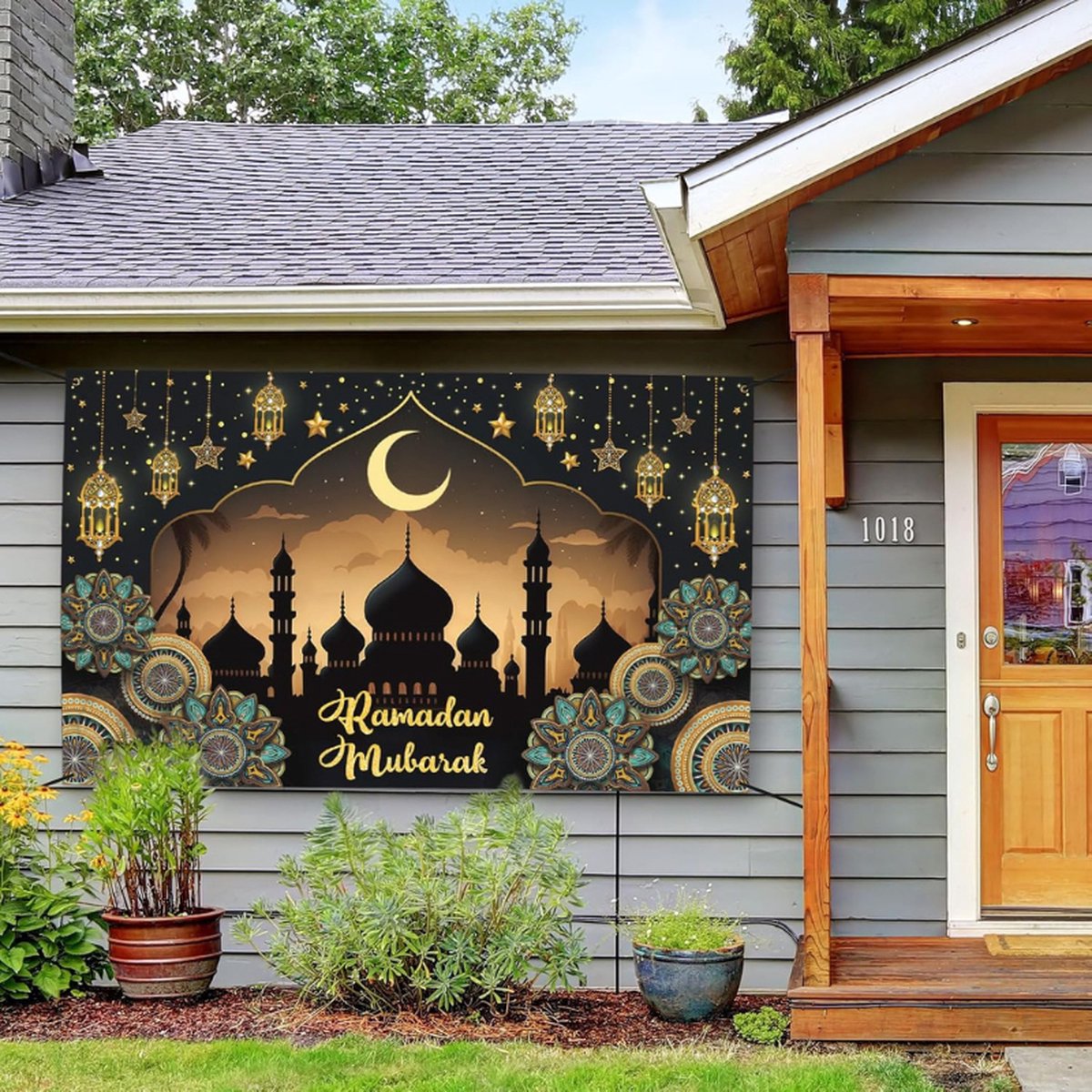 PYSEOSISE Ramadan Decoratie, Mubarak Banner En Slinger 180x110 Cm Eid Achtergrond Decor Voor Islamitische Moslim Al Fitr Feestartikelen 3363843704