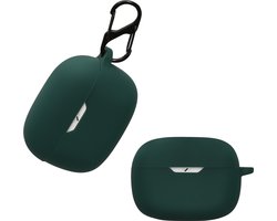 kwmobile Hoes geschikt voor JBL Wave Beam / Beam 2 / Wave 200TWS - Siliconen cover voor oordopjes in donkergroen