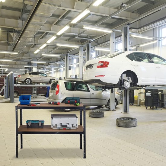 Werktafel onderstel met 2 onder-etages uit gegalvaniseerde buis 42,4 mm zwenkwielen Werktafel onderstel met 2 onder-etages uit gegalvaniseerde buis 42,4 mm zwenkwielen