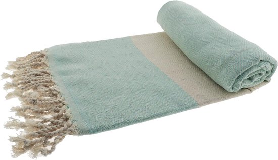 Flora Furora Telo Mare Grande Cotone 100x200, Fouta Telo Spiaggia Antisabbia Leggero frange e