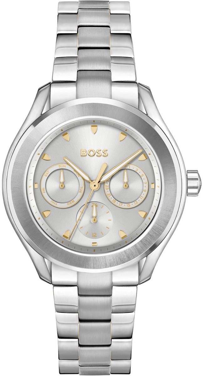 BOSS HB1502747 LIDA Dames Horloge - Mineraalglas - Staal - Zilverkleurig - 38 mm breed - Quartz - Vouw-Vlindersluiting - 3 ATM (spatwater)