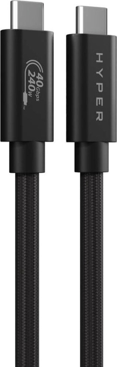 Hyper HyperDrive USB4 Performance Kabel (1.2m) – 40Gbps Gegevensoverdrachtssnelheid – 240W Oplaadkracht – 8K@60Hz Videoresolutie - Zwart