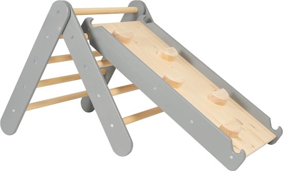 Deryan Houten klimboog inclusief kussen, klimbrug, Montessori klimrek
