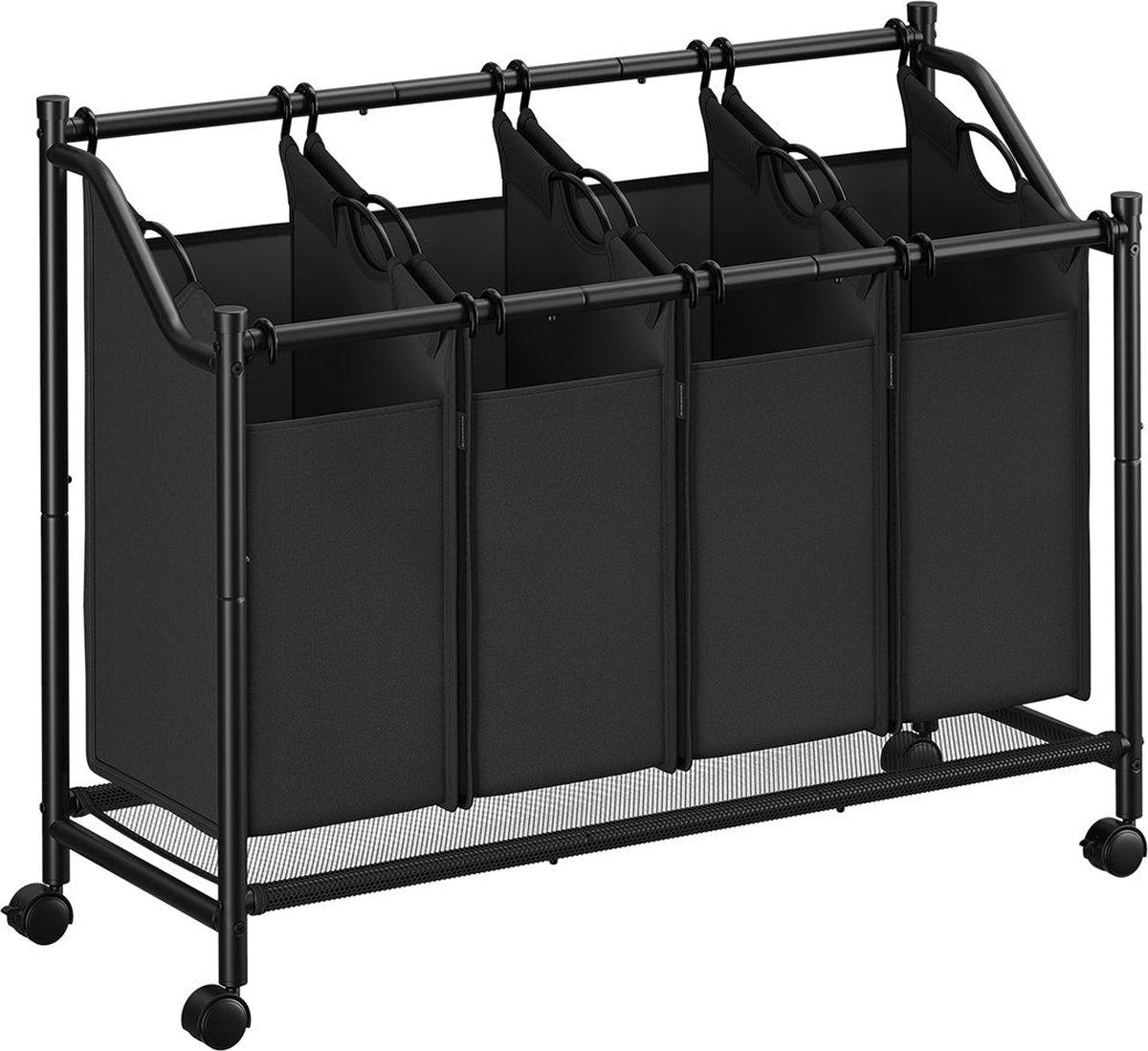Goedkoopste Wassorteerder met 4 zakken - Kledingorganisator - Afneembare zakken - Zware constructie - 105 cm x 38,5 cm x 81 cm