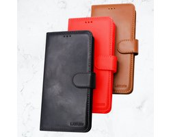 IPhone X / Xs Protection Leather Wallet Case / Leer hoes / Klaphoes Zwart