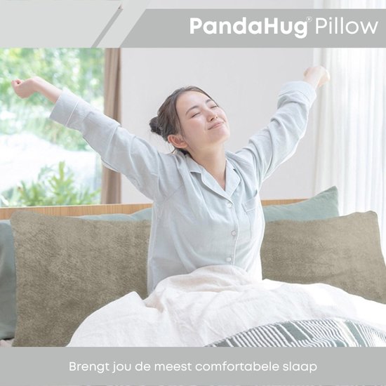 PandaHug Ondersteunend Lichaamskussen Velvet Taupe - Body Pillow - Zwangerschapskussens - Rugklachten - Voedingskussen - Kniekussen - Body Pillow Kussen met afneembare wasbare Hoes van Merkloos — afbeelding 2