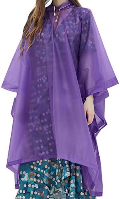 2 Ponchos Pluie Imperméables - Cape Avec Capuche - Randonnée, Camping, Vélo (Violet) - 11