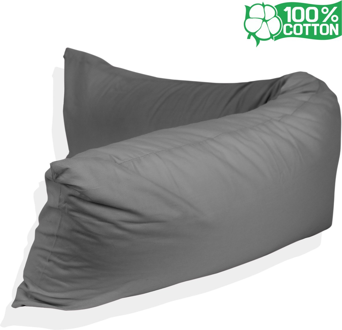Katoenen lichaamskussen sloop - Lichaamskussen sloop 40 x 145 - Body Pillow sloop - 100% katoen - Kussensloop - Antraciet - Zwangerschapskussens sloop - Voedingskussen sloop