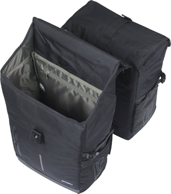 Basil Move dubbele fietstas MIK, 30L, zwart van Basil — afbeelding 4