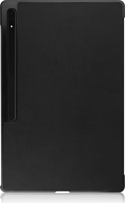 Étui pour Samsung Galaxy Tab S10 Ultra , coque rigide, étui livre avec découpe, adapté pour S Pen avec protecteur d'écran - Zwart
