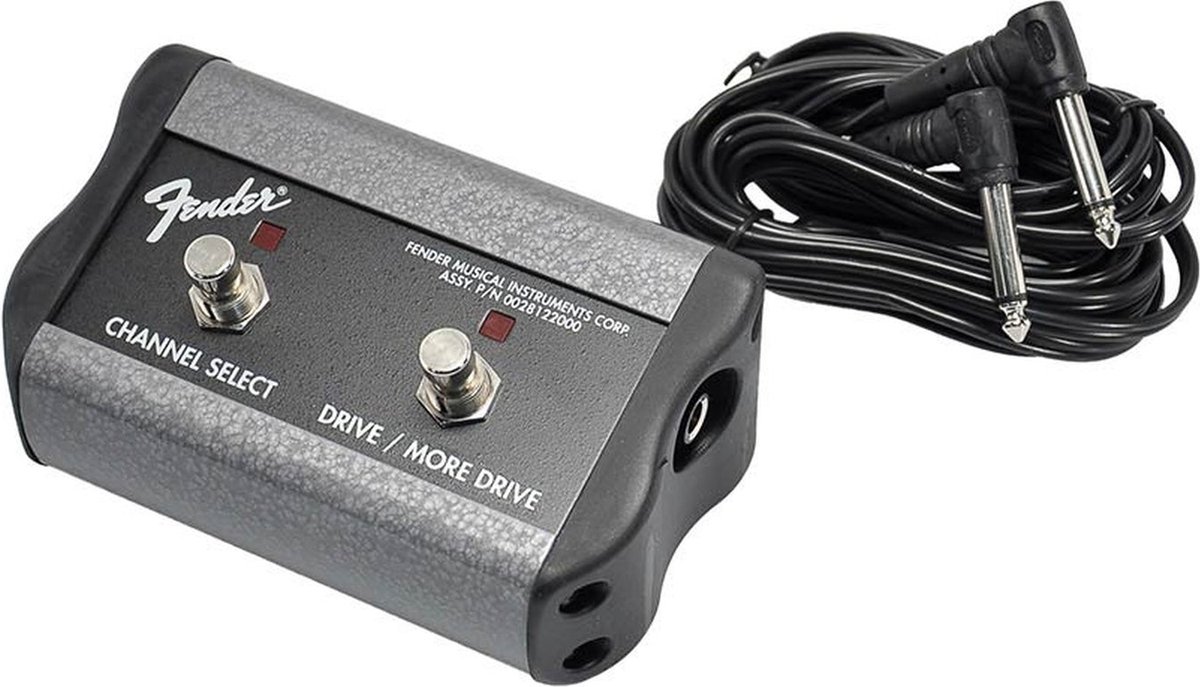 Fender 994062000 footswitch, 2 buttons, channel/boost (drive/more drive), with 1/4 jack