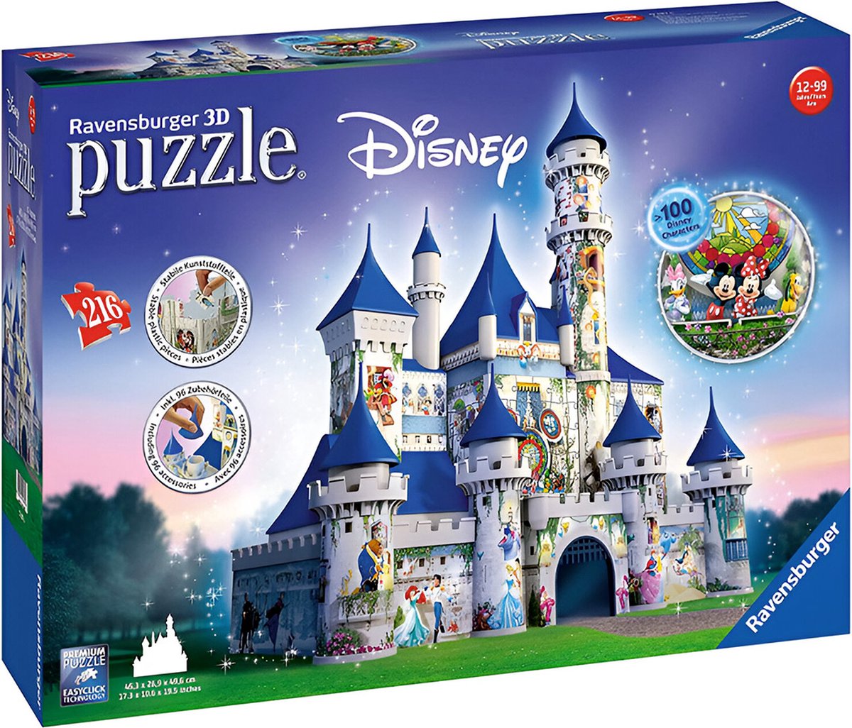 Ravensburger Disney Castle- 3D puzzel gebouw - 216 stukjes — afbeelding 5