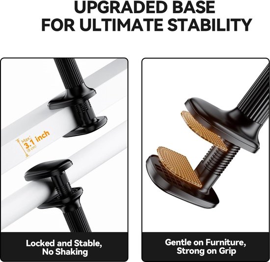 SIXIUDIA Tablethouder, verstelbare zwanenhals - voor iPad, mobiele telefoon, switch/Samsung Galaxy Tabs etc., totale lengte 98 cm (zwart