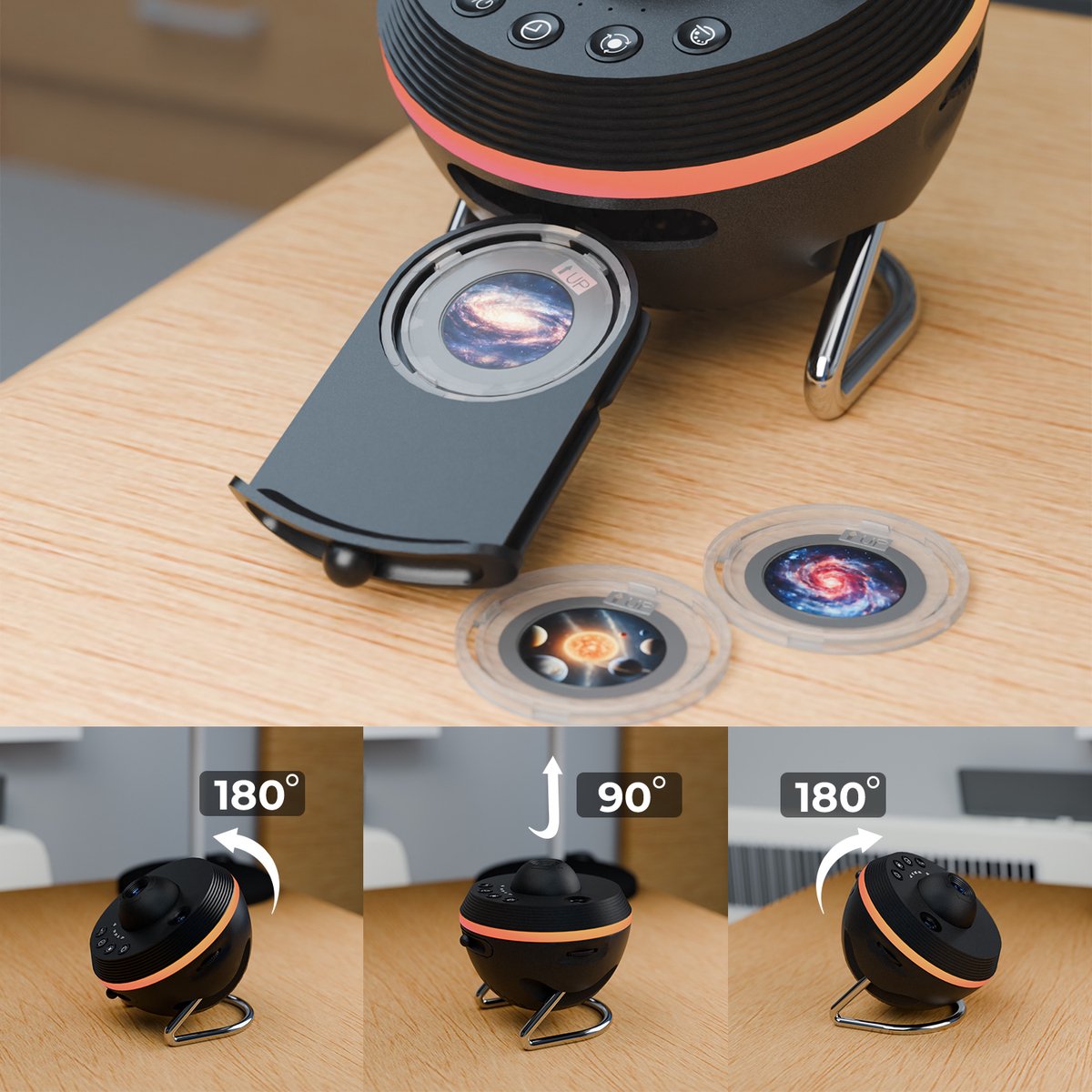 Lunastic 4K Sterrenhemel Projector met 12 Planetarium Projecties - Galaxy Projector Sfeerlamp - Sterrenprojector - Planetarium Projectorlamp - Galaxy Sterrenlamp – foto 7