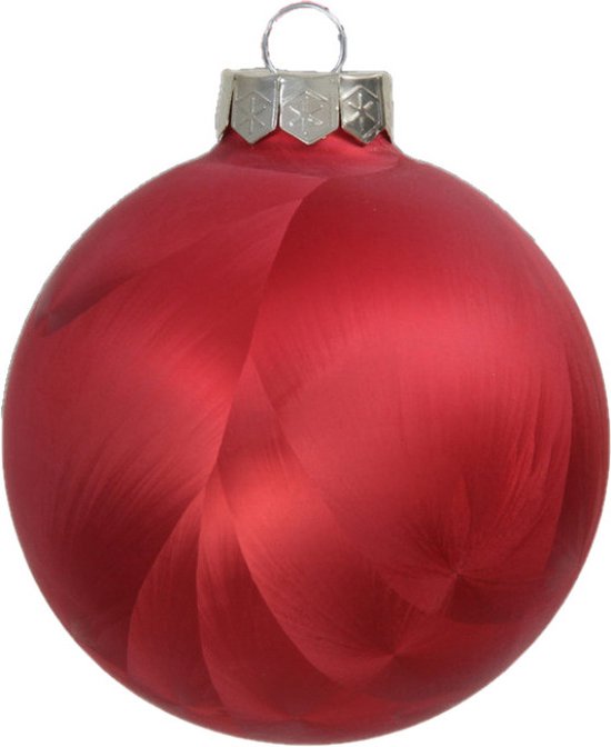 Decoris Kerstballen set - 6x stuks - donker rood - glas - 6 cm | Leen Bakker