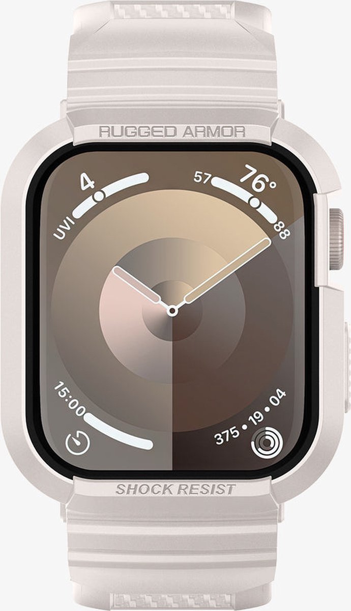 Spigen Rugged Armor Pro - Geschikt voor Apple Watch 45MM / 44MM - Hoesje en Bandje - Beige
