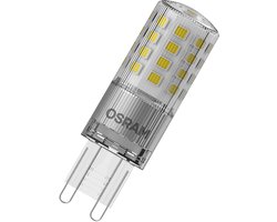 OSRAM LED PIN LED-lamp van helder gekleurd kunststof, met 4,4 W voor 600 lm, warmwit licht met 2700 K, veelkleurig, retrofit-fitting G9, CRI 80, EEK D, dimbaar.