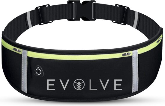 Foto: Fit evolve sport heupband hardloopband sportband hardloop riem met smartphone houder unisex onesize running belt groen