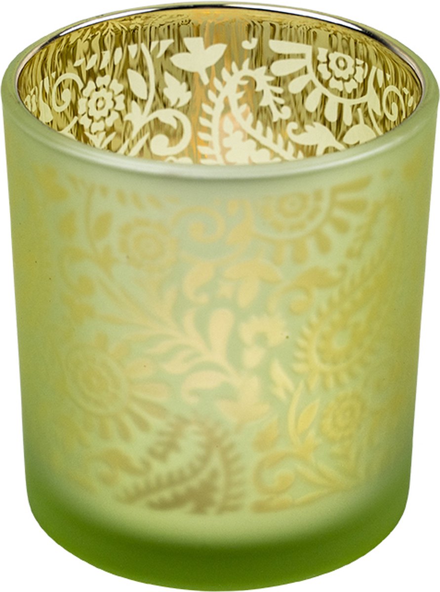 Mars & More Theelichthouder paisley lime small 8cm* Groen