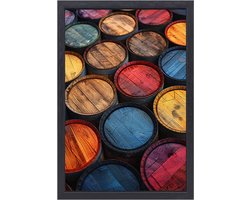 Vaten schilderijen - Voorwerpen schilderijen - Canvas schilderij Verf - Landelijke schilderijen - Schilderijen op canvas met baklijst - Wanddecoratie slaapkamer canvas met baklijst 100x150 cm