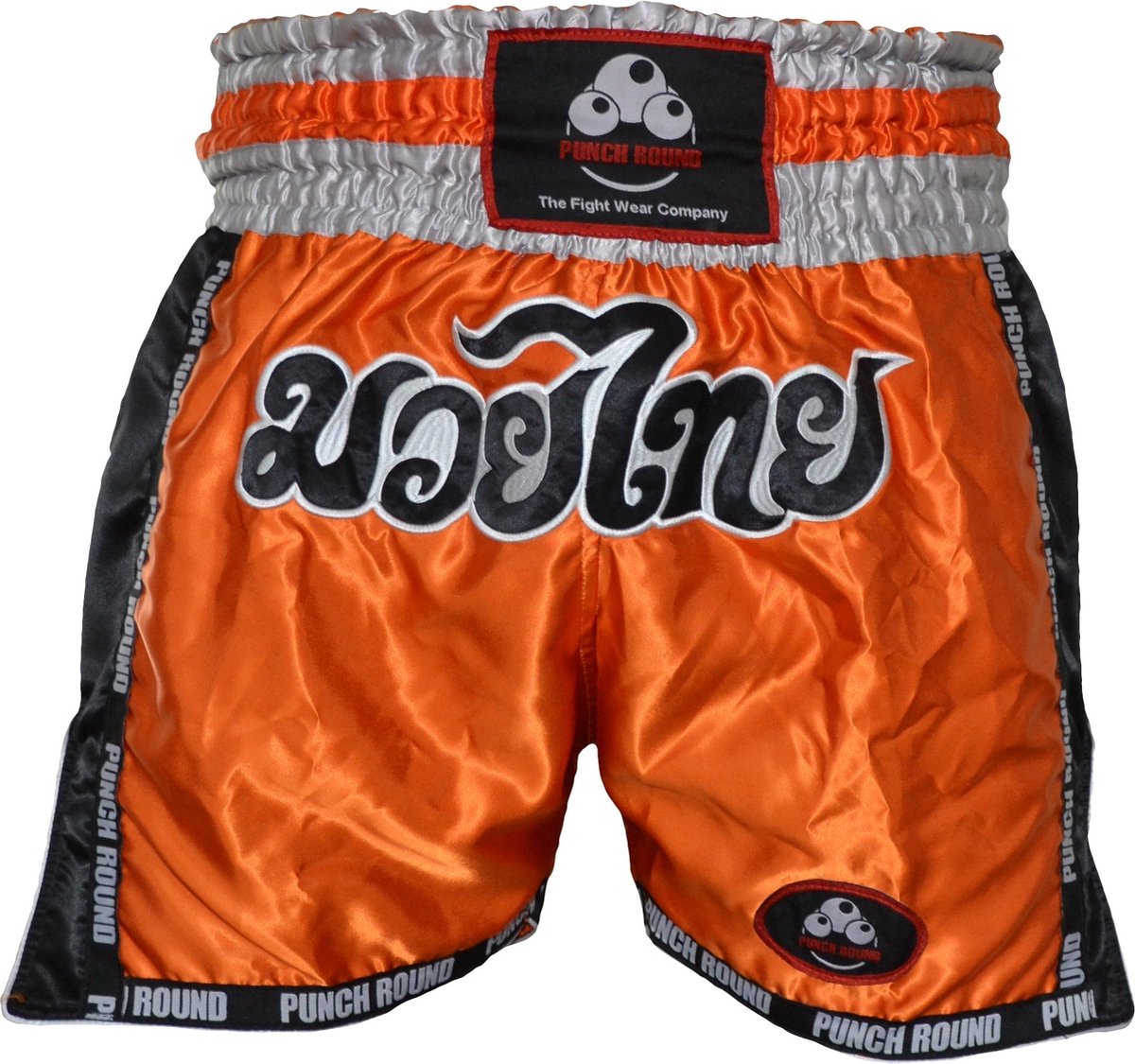 Punch Round Kickboks Broek Muay Thai Shorts Oranje - XXS