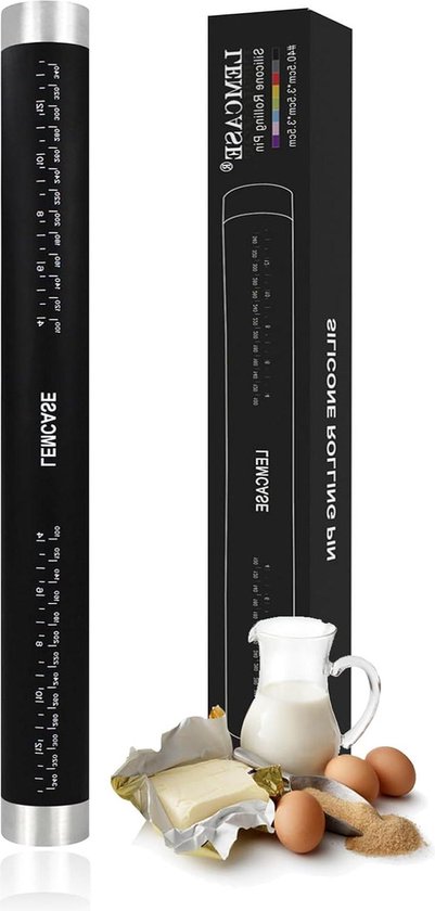 9In Plastic Deegroller, Lange Deegroller Met Dikte Ringen, Fondant Cake Cookie Deeg Roller Bakken Tool