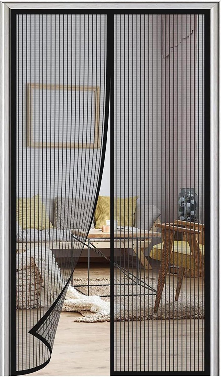 Magnetische Vliegschermdeur - Polyester Automatisch Afdichting - Handsfree Anti Klamboe Vlieggordijn - Zwart - 70 x 200 cm
