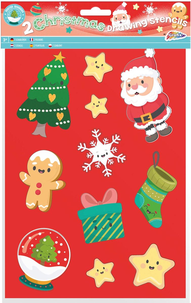 Creative Craft Group Tekensjablonen Kerst, 2st