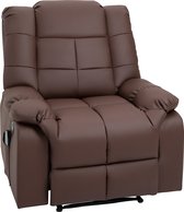 HOMCOM - Massagestoel - met 8 vibratiepunten - ligfunctie - Bruin