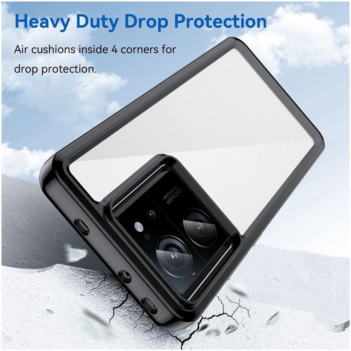 Mobigear Hoesje geschikt voor Xiaomi 13T Pro Telefoonhoesje Hardcase | Mobigear Crystal Backcover | 13T Pro Case | Back Cover - Zwart