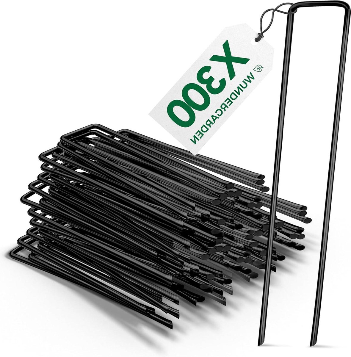 Stalen grondankers voor worteldoek - set van 300 grondnagels - gronddoekbevestiging - kampeeraccessoires - 150x25mm Ø27mm