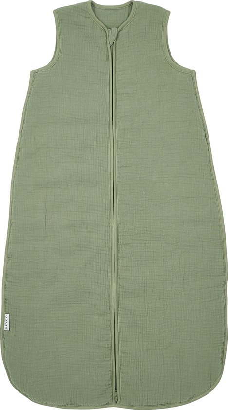 Meyco Baby Uni Baby Slaapzak Gevoerd - Pre-washed Hydrofiel - Olive Green - 70cm - 2.0 TOG