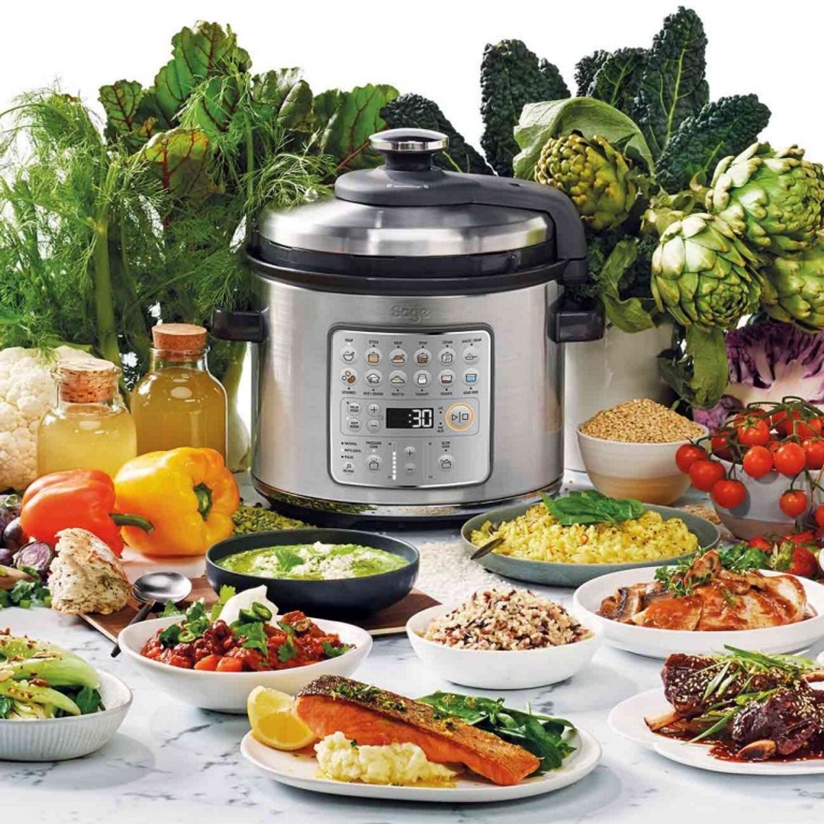 Sage Fast Slow GO™ Multicooker 1100W RVS - afbeelding 2