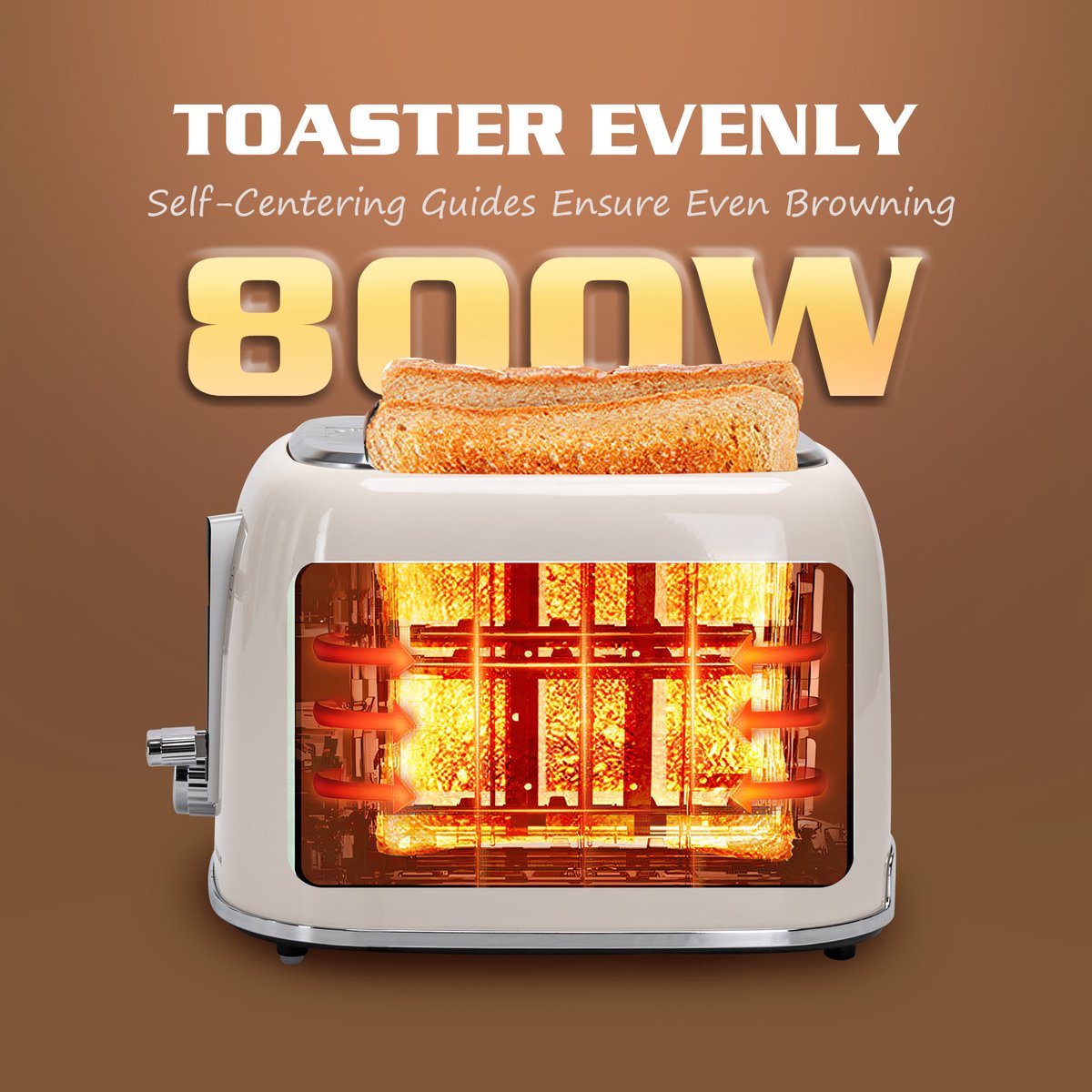 ARTE LIGHT SRL Aigostar Retro Broodrooster thumbnail 4