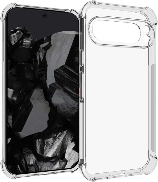 ShieldCase Shock Case adapté à la coque Google Pixel 9 Pro XL - Coque de téléphone avec pare-chocs antichoc - Couverture arrière transparente (transparente)