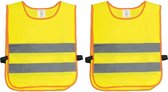 Veiligheidsvest fluorescerend geel - 2x - kinderen - Reflecterende veiligheidsvesten - one size