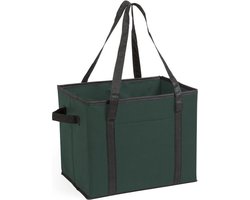 Auto kofferbak organizer tas - groen - 34 x 28 x 25 cm - Vouwbaar - Auto opberg accessoires