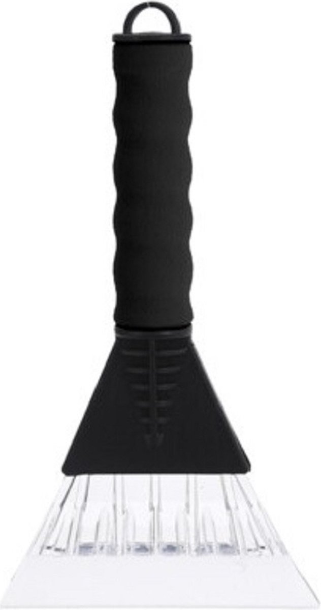 IJskrabber - zwart - met foam grip - kunststof - 26 x 13 cm - Ruitenkrabber auto - raamkrabber autoruit - autoraam krabber