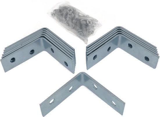 Set van 48 metalen hoekankers, 40 x 40 x 15 mm, met schroeven.