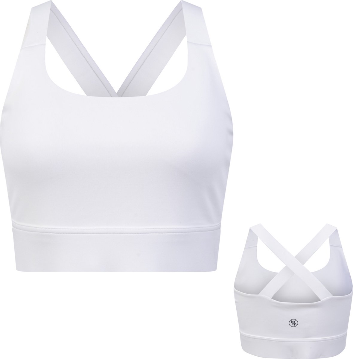 By-VP Sport BH Dames - Padded Sport Top - Medium Support - SportBH - Wit - Maat L - Robin van Persie