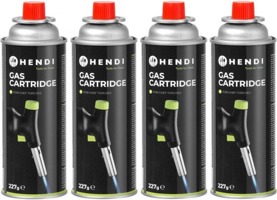 Hendi Butane 4 Bouteilles de gaz pour le brûleur Hendi Creme Brulee Anti Flakker