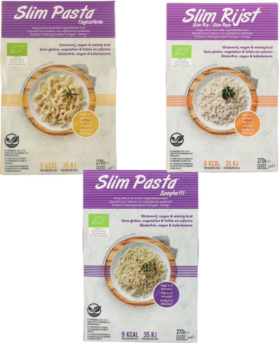 Slim Pasta | Mix Caloriearme Pasta | Voordeelpakket | 4 x 270g
