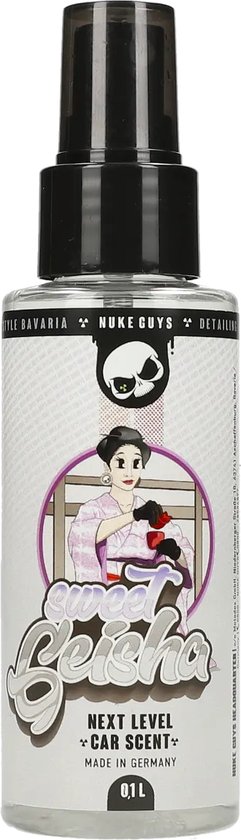 Nuke Guys Spray Profumo Auto Sweet Geisha - 100 Ml, Fragranza Floreale Legnosa, Con Ciondolo Teschio Inodore